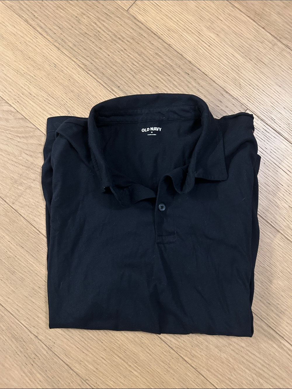 Old Navy Men’s Black Polo Shirt with Collared Neck